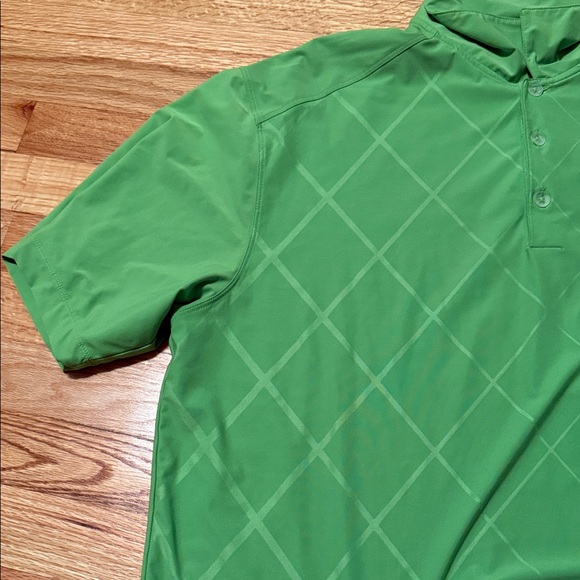 Men’s Large Nike Golf Green Dri-Fit Polo Shirt with Diamond Pattern - Picture 2 of 8